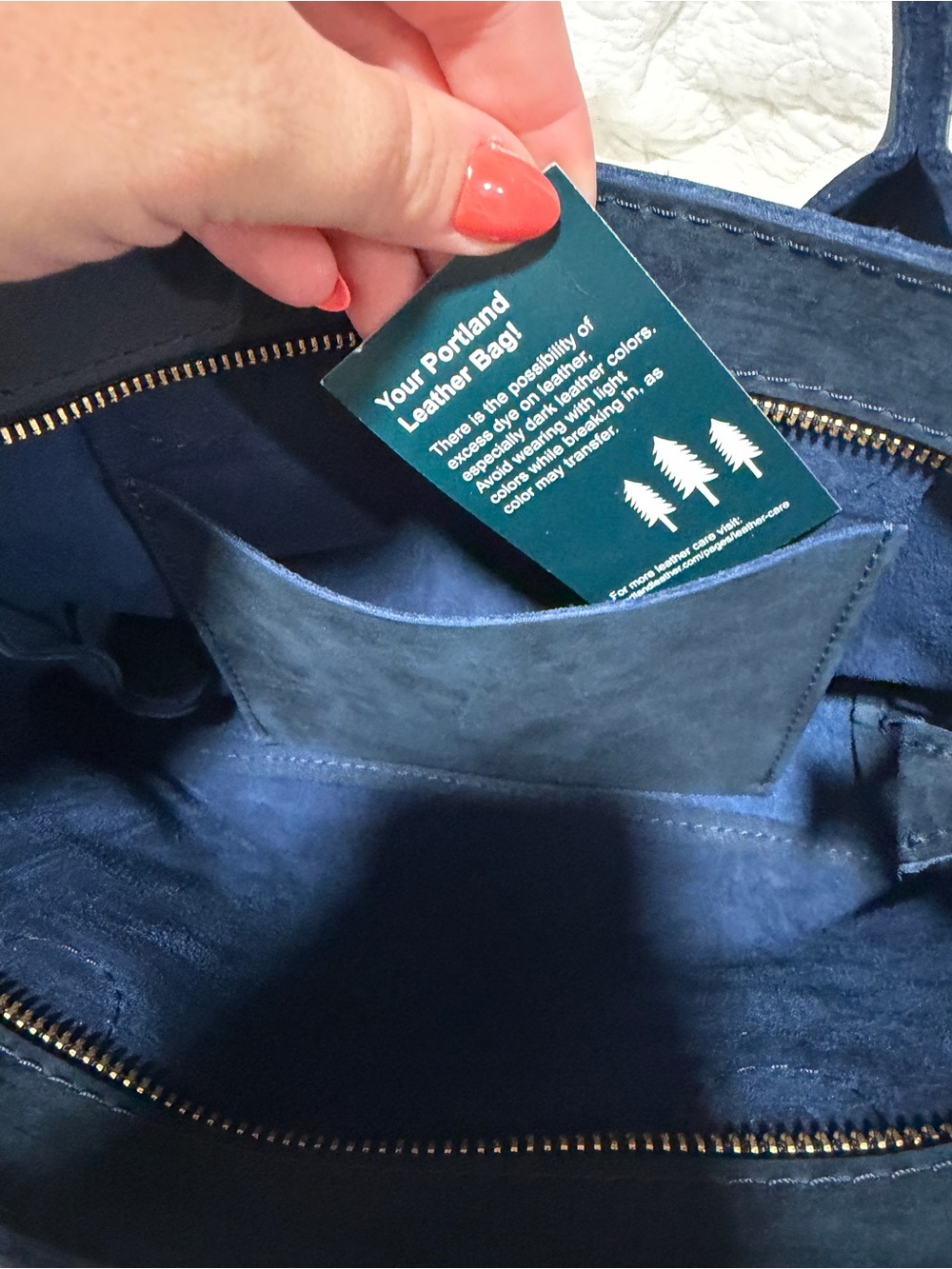 Portland Leather Co Raindrop in Navy - Picture 6 of 7